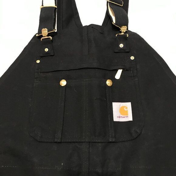 Carhartt Black Quilt Lined Bib Overalls‎ 46X32 nwt - Picture 3 of 8
